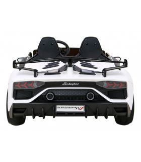 Voiture électrique 2 places 2 x 12V Lamborghini Aventador SVJ DRIFT Blanche - Pack Luxe