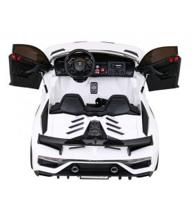 Voiture électrique 2 places 2 x 12V Lamborghini Aventador SVJ DRIFT Blanche - Pack Luxe
