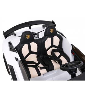 Voiture électrique 2 places 2 x 12V Lamborghini Aventador SVJ DRIFT Blanche - Pack Luxe