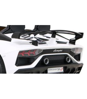 Voiture électrique 2 places 2 x 12V Lamborghini Aventador SVJ DRIFT Blanche - Pack Luxe