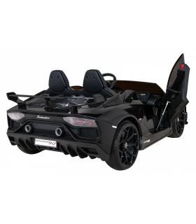 Voiture électrique 2 places 2 x 12V Lamborghini Aventador SVJ DRIFT Noire - Pack Luxe