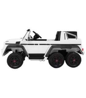 Voiture électrique 2 places 12V Mercedes G63 Blanche 6 roues - Pack Luxe