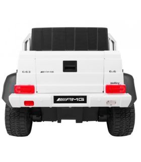 Voiture électrique 2 places 12V Mercedes G63 Blanche 6 roues - Pack Luxe