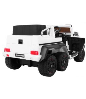 Voiture électrique 2 places 12V Mercedes G63 Blanche 6 roues - Pack Luxe