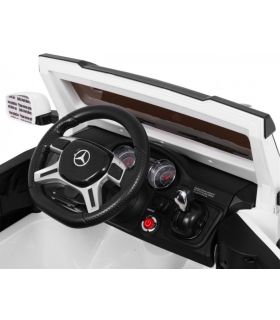 Voiture électrique 2 places 12V Mercedes G63 Blanche 6 roues - Pack Luxe