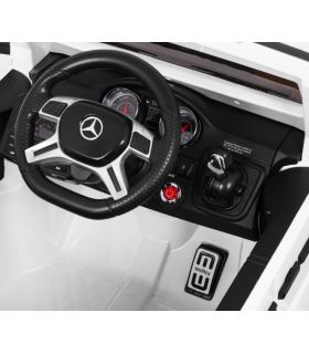 Voiture électrique 2 places 12V Mercedes G63 Blanche 6 roues - Pack Luxe