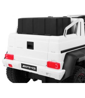 Voiture électrique 2 places 12V Mercedes G63 Blanche 6 roues - Pack Luxe