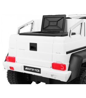 Voiture électrique 2 places 12V Mercedes G63 Blanche 6 roues - Pack Luxe