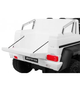 Voiture électrique 2 places 12V Mercedes G63 Blanche 6 roues - Pack Luxe