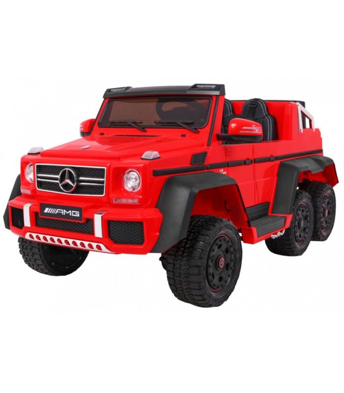 Voiture électrique 2 places 12V Mercedes G63 Rouge 6 roues - Pack Luxe