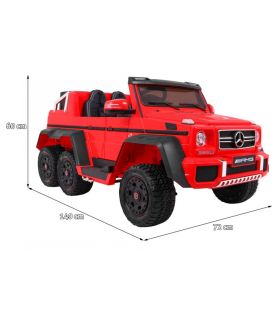 Voiture électrique 2 places 12V Mercedes G63 Rouge 6 roues - Pack Luxe