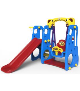 Toboggan + Balancoire + Basketball 3 en 1 Bleu