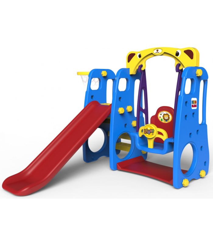 Toboggan + Balancoire + Basketball 3 en 1 Bleu