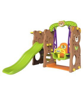 Toboggan + Balancoire + Basketball 3 en 1 Ours