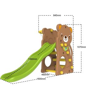 Toboggan + Balancoire + Basketball 3 en 1 Ours