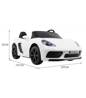 Voiture électrique 2 places 24V Perfecta A021 Blanche - Pack Luxe