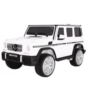 Voiture électrique 12V Mercedes G65 Blanche Métallisée - Pack Luxe