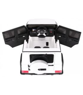 Voiture électrique 12V Mercedes G65 Blanche Métallisée - Pack Luxe