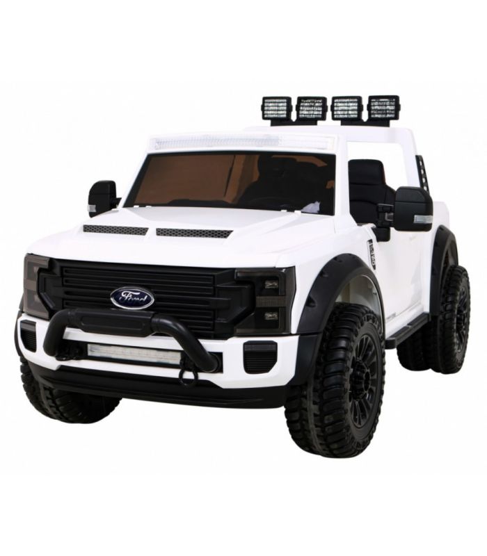 Voiture électrique 2 places 12V Jeep Ford Duty Blanche - Pack Luxe