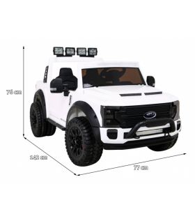 Voiture électrique 2 places 12V Jeep Ford Duty Blanche - Pack Luxe