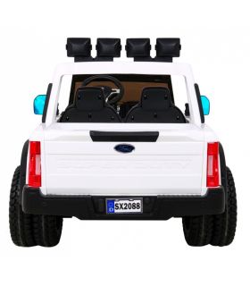 Voiture électrique 2 places 12V Jeep Ford Duty Blanche - Pack Luxe