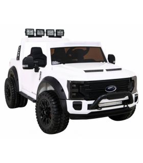 Voiture électrique 2 places 12V Jeep Ford Duty Blanche - Pack Luxe