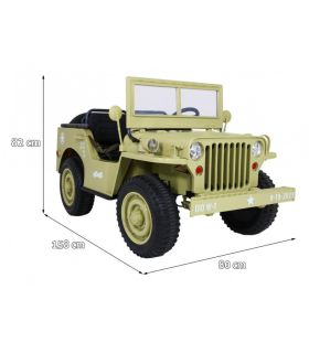 Voiture électrique 3 places 24V Jeep Willys Desert Fox - Pack Luxe
