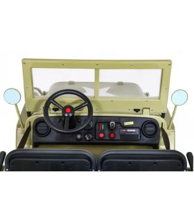 Voiture électrique 3 places 24V Jeep Willys Desert Fox - Pack Luxe