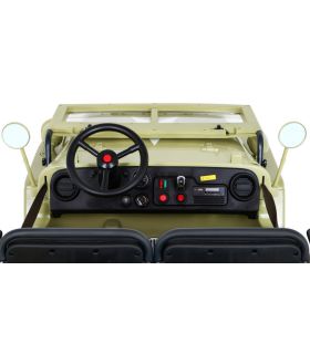 Voiture électrique 3 places 24V Jeep Willys Desert Fox - Pack Luxe
