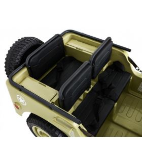 Voiture électrique 3 places 24V Jeep Willys Desert Fox - Pack Luxe