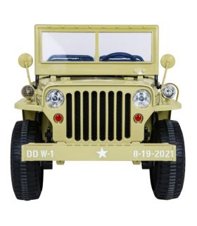 Voiture électrique 3 places 24V Jeep Willys Desert Fox - Pack Luxe