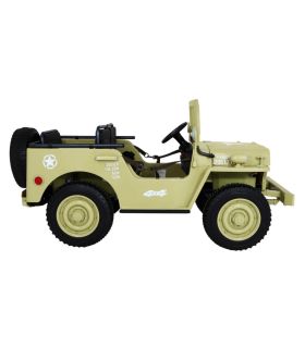Voiture électrique 3 places 24V Jeep Willys Desert Fox - Pack Luxe