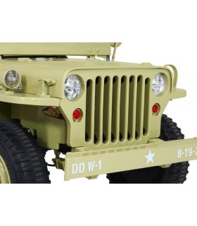 Voiture électrique 3 places 24V Jeep Willys Desert Fox - Pack Luxe
