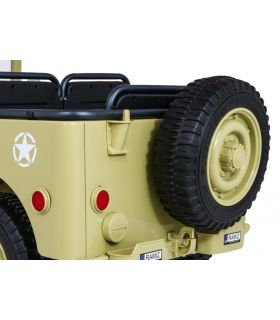 Voiture électrique 3 places 24V Jeep Willys Desert Fox - Pack Luxe