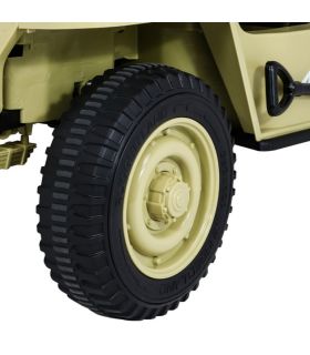 Voiture électrique 3 places 24V Jeep Willys Desert Fox - Pack Luxe
