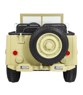 Voiture électrique 3 places 24V Jeep Willys Desert Fox - Pack Luxe