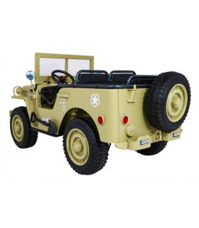 Voiture électrique 3 places 24V Jeep Willys Desert Fox - Pack Luxe