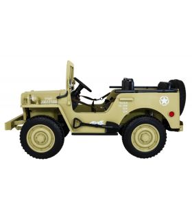 Voiture électrique 3 places 24V Jeep Willys Desert Fox - Pack Luxe