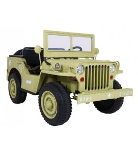 Voiture électrique 3 places 24V Jeep Willys Desert Fox - Pack Luxe