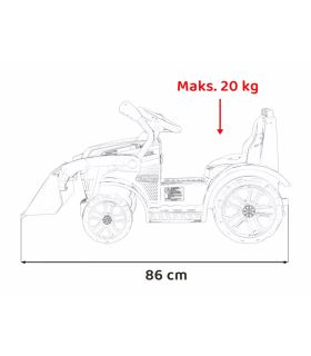 Tracteur Excavateur 6 Volts G320 Rouge
