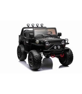 Voiture électrique 3 places 24V Militaire Retro Power Noir - Pack Luxe