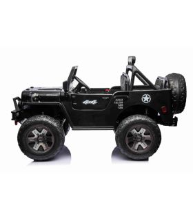 Voiture électrique 3 places 24V Militaire Retro Power Noir - Pack Luxe