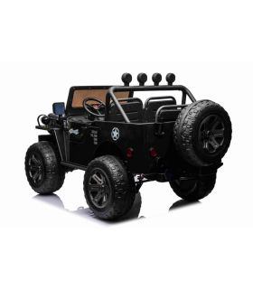 Voiture électrique 3 places 24V Militaire Retro Power Noir - Pack Luxe