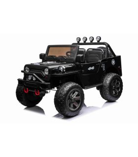 Voiture électrique 3 places 24V Militaire Retro Power Noir - Pack Luxe