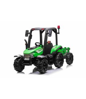 Tracteur avec remorque 24 Volts Blast Vert - Pack Luxe