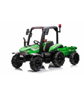 Tracteur avec remorque 24 Volts Blast Vert - Pack Luxe