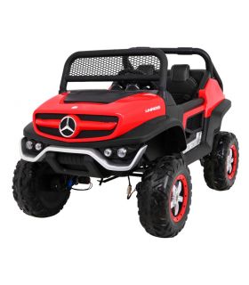 Voiture électrique 2 places pour enfant 12V Mercedes Unimog Rouge - Pack Luxe