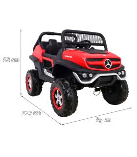 Voiture électrique 2 places pour enfant 12V Mercedes Unimog Rouge - Pack Luxe