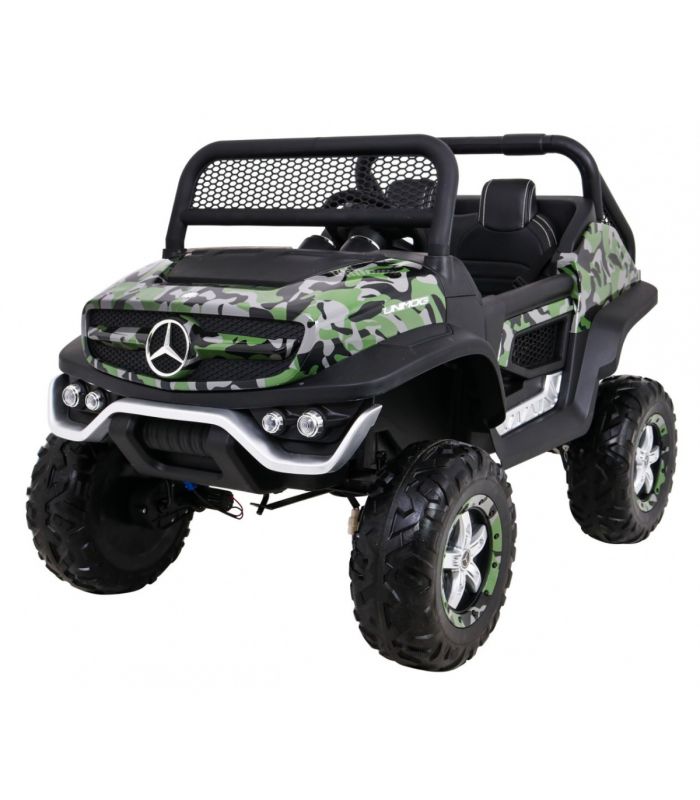 Voiture électrique 2 places pour enfant 12V Mercedes Unimog Militaire - Pack Luxe