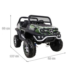 Voiture électrique 2 places pour enfant 12V Mercedes Unimog Militaire - Pack Luxe
